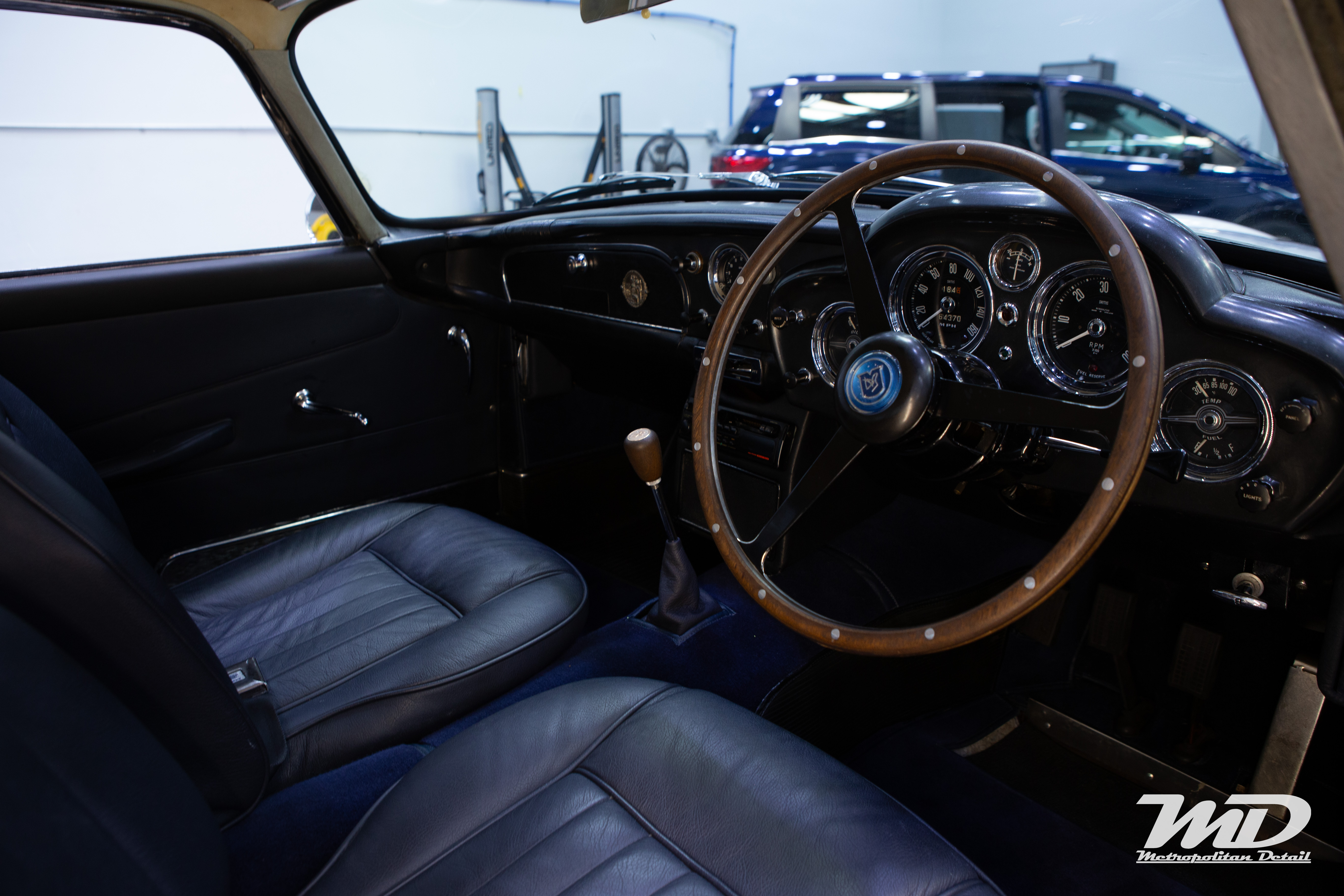 Aston Martin DB4 cabin after an interior detail